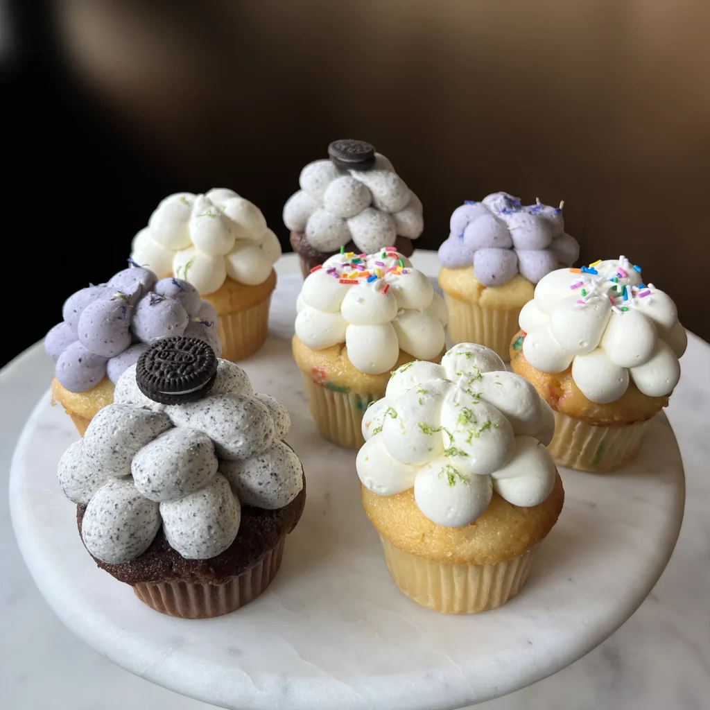 Trafiq signature cupcakes featuring seasonal flavours.