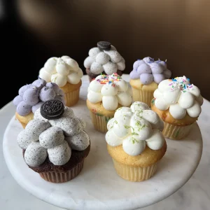 Trafiq signature cupcakes featuring seasonal flavours.