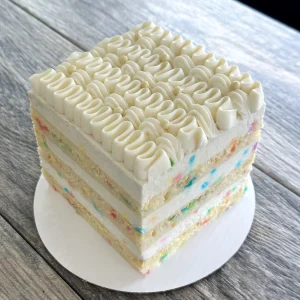Trafiq's signature FUNfetti Cake in a new size